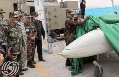 إزاحة الستار عن مسيّرة الحرب الالكترونية "مهاجر 6" للقوات البرية للجيش الايراني