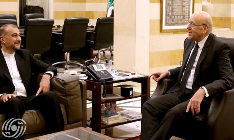 أمير عبداللهيان يجري محادثات مع رئيس الوزراء اللبناني