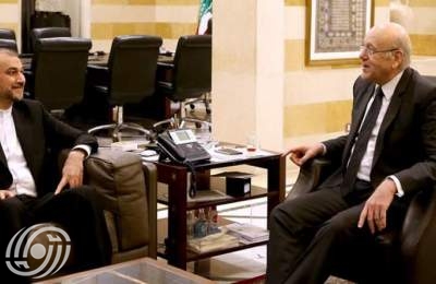 أمير عبداللهيان يجري محادثات مع رئيس الوزراء اللبناني