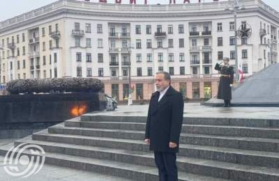 مراسم وضع أكاليل الزهور في ساحة النصر في بيلاروسيا