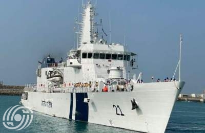 سفينة عسكرية هندية ترسو في ميناء تشابهار الإيراني